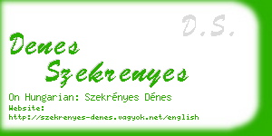 denes szekrenyes business card